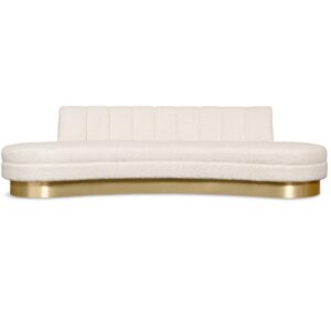 Manhattan Cream Bouclé Gold Chaise Sofa - Avant Garde Furniture - Designer Furniture Store & Luxury Home Decor