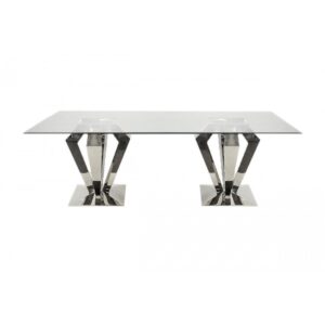 Manheim Chrome Glass Dining Table 250cm - Avant Garde Furniture - Designer Furniture Store & Luxury Home Decor