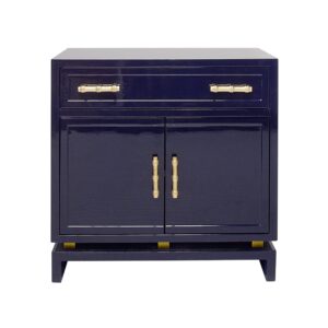 Marcus Navy Lacquer Gold Leaf Cabinet - Avant Garde Furniture - Designer Furniture Store & Luxury Home Decor