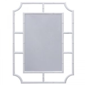 Marian White Lacquer Bamboo Mirror 102cm - Avant Garde Furniture - Designer Furniture Store & Luxury Home Decor