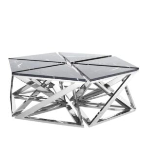 Marigold Nero Marble Chrome Coffee Table - Avant Garde Furniture - Designer Furniture Store & Luxury Home Decor