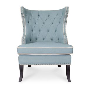 Marina Light Blue Studded Wing Chair - Avant Garde Furniture - Designer Furniture Store & Luxury Home Decor