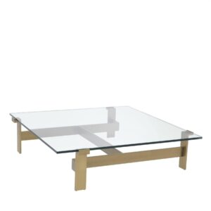 Maximus Brushed Brass Glass Coffee Table - Avant Garde Furniture - Designer Furniture Store & Luxury Home Decor