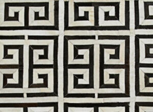 Meander Black White Cowhide Rug / Per Sq Metre - Avant Garde Furniture - Designer Furniture Store & Luxury Home Decor