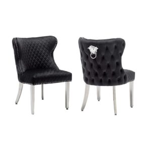 Medusa Black Velvet Chrome Dining Chair - Avant Garde Furniture - Designer Furniture Store & Luxury Home Decor