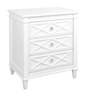 Mercer White Silver Plantation Large Bedside Table - Avant Garde Furniture - Designer Furniture Store & Luxury Home Decor