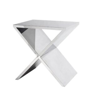 Metropole Stainless Steel Glass Sidetable - Avant Garde Furniture - Designer Furniture Store & Luxury Home Decor