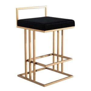 Milan Black Velvet Gold Counter Stool - Avant Garde Furniture - Designer Furniture Store & Luxury Home Decor