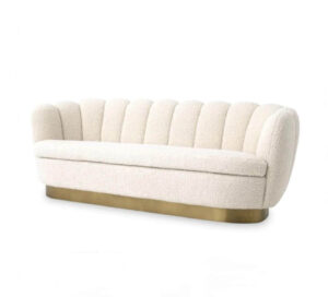 Mirage Cream Boucle Brass Sofa 225cm - Avant Garde Furniture - Designer Furniture Store & Luxury Home Decor