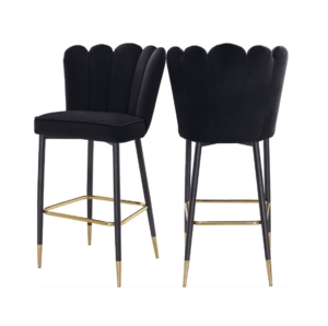 Mirage Savona Black Velvet Counter Stool - Avant Garde Furniture - Designer Furniture Store & Luxury Home Decor