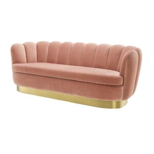 Mirage Savona Nude Velvet Brass Sofa - Avant Garde Furniture - Designer Furniture Store & Luxury Home Decor