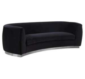 Missoni Black Velvet Chrome Sofa 232cm - Avant Garde Furniture - Designer Furniture Store & Luxury Home Decor