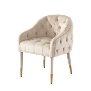 Missoni Cream Velvet Tufted Dining Chair - Avant Garde Furniture - Designer Furniture Store & Luxury Home Decor