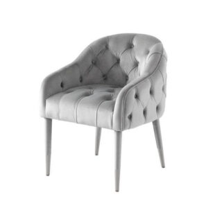 Missoni Light Grey Velvet Tufted Dining Chair - Avant Garde Furniture - Designer Furniture Store & Luxury Home Decor