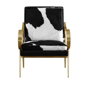 Monserrat Cowhide Brushed Gold Occasional Chair - Avant Garde Furniture - Designer Furniture Store & Luxury Home Decor