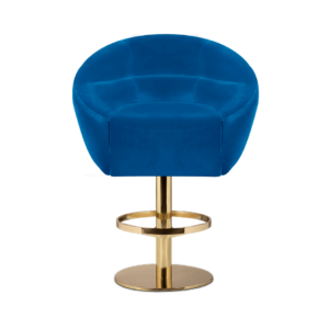 Monsoon Blue Velvet Brass Counter Stool - Avant Garde Furniture - Designer Furniture Store & Luxury Home Decor