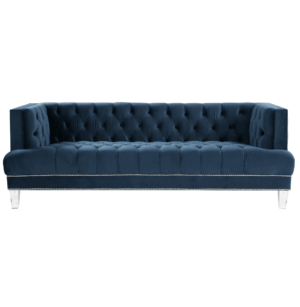 Morelli Blue Velvet Lucite Sofa 223cm - Avant Garde Furniture - Designer Furniture Store & Luxury Home Decor