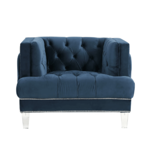 Morelli Blue Velvet Lucite Sofa - Avant Garde Furniture - Designer Furniture Store & Luxury Home Decor
