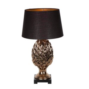 Moreton Gold Pineapple Ceramic Lamp with Black Gold Shade - Avant Garde Furniture - Designer Furniture Store & Luxury Home Decor