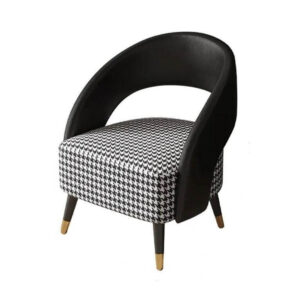 Myer Houndstooth Black Leather Dining Chair - Avant Garde Furniture - Designer Furniture Store & Luxury Home Decor