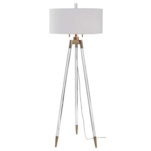 Nautica Lucite Floor Lamp with White Lamp Shade - Avant Garde Furniture - Designer Furniture Store & Luxury Home Decor