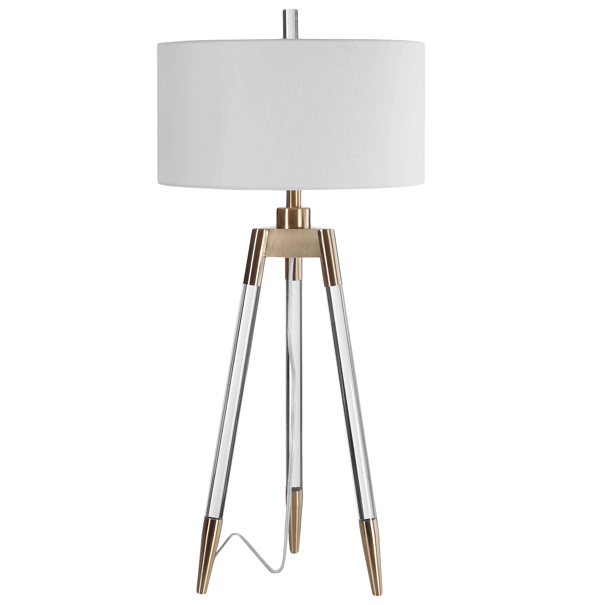 Nautica Lucite Floor Lamp with White Lamp Shade - Avant Garde Furniture - Designer Furniture Store & Luxury Home Decor