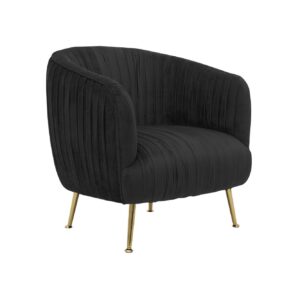Navarro Black Velvet Gold Armchair - Avant Garde Furniture - Designer Furniture Store & Luxury Home Decor