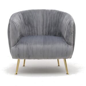 Navarro Grey Velvet Gold Armchair - Avant Garde Furniture - Designer Furniture Store & Luxury Home Decor