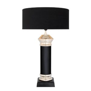 Newport Black Nickel Lamp with Black Shade - Avant Garde Furniture - Designer Furniture Store & Luxury Home Decor