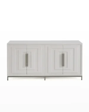 Interlude White Oak Brass Buffet Cabinet - Avant Garde Furniture - Designer Furniture Store & Luxury Home Decor