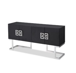 Nobu Black Ash Stainless Steel Buffet - Avant Garde Furniture - Designer Furniture Store & Luxury Home Decor