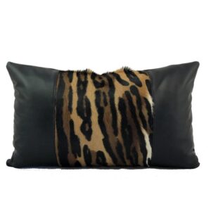 Ocelot Springbok Hide Rectangle Leather Cushion 50cm - Avant Garde Furniture - Designer Furniture Store & Luxury Home Decor