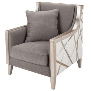 Odessa Antique Silver Lacquer White Armchair - Avant Garde Furniture - Designer Furniture Store & Luxury Home Decor