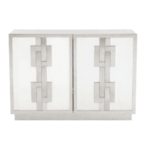 Odessa Antique Silver White Lacquer Cabinet - Avant Garde Furniture - Designer Furniture Store & Luxury Home Decor