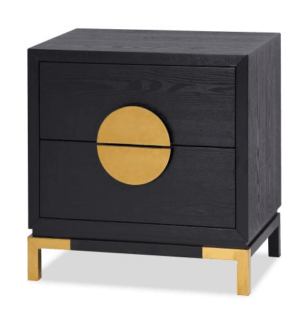 Opium Black Ash Brass Bedside Table - Avant Garde Furniture - Designer Furniture Store & Luxury Home Decor