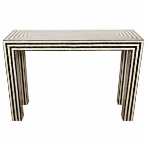 Opt Black White Geometric Bone Inlay Console - Avant Garde Furniture - Designer Furniture Store & Luxury Home Decor