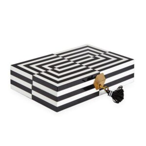 Opt Black White Lacquer Box Tray - Avant Garde Furniture - Designer Furniture Store & Luxury Home Decor