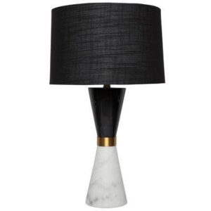 Opt Black White Marble Table Lamp with Black Shade - Avant Garde Furniture - Designer Furniture Store & Luxury Home Decor
