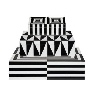 Opt Geometric Lacquer Box Set - Avant Garde Furniture - Designer Furniture Store & Luxury Home Decor