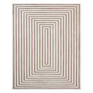 Opt Geometric Tan Ivory Cowhide Rug 8 x 10 - Avant Garde Furniture - Designer Furniture Store & Luxury Home Decor