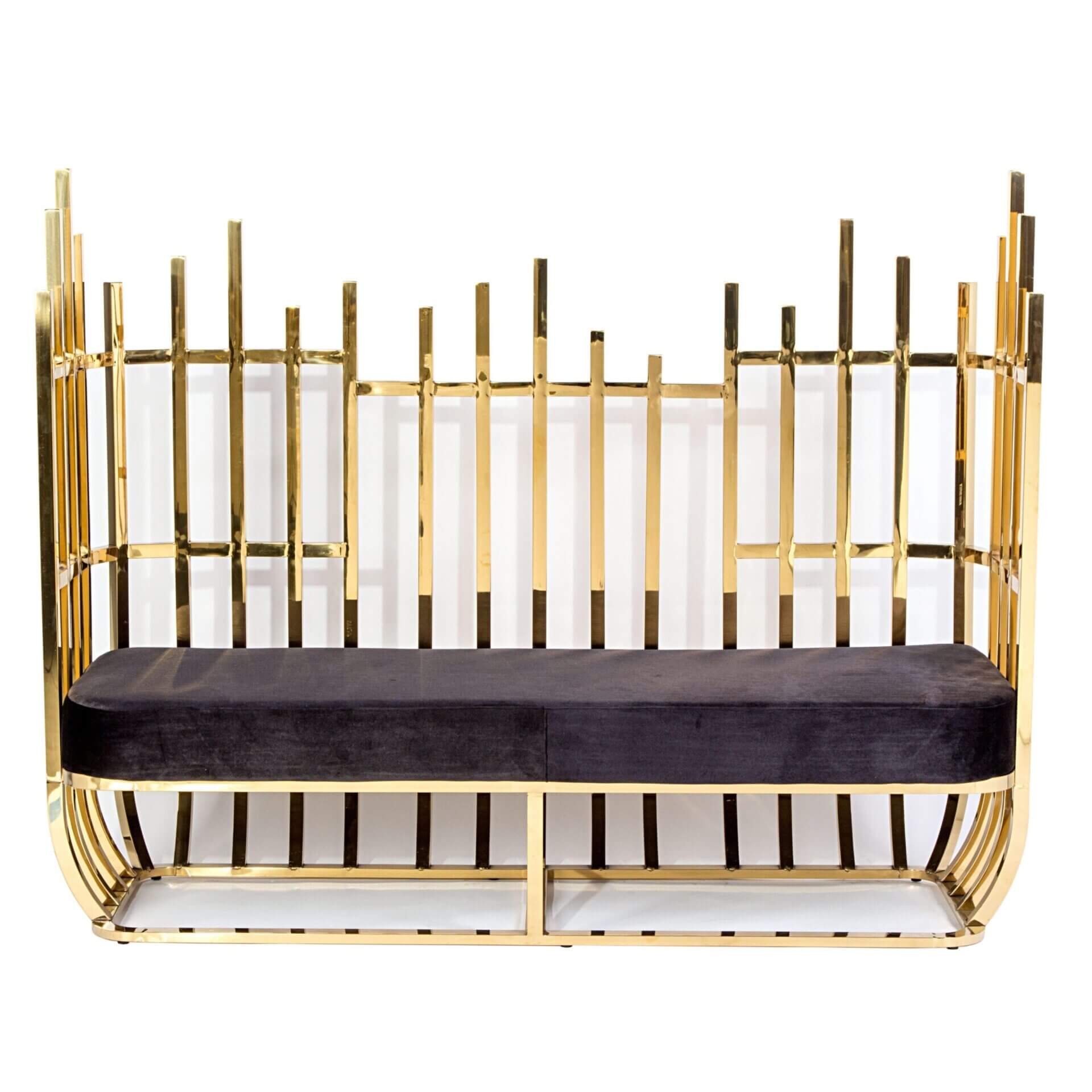 Opulence Black Velvet Gold Sofa Chair - Avant Garde Furniture - Designer Furniture Store & Luxury Home Decor