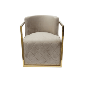 Oroton Gold Greige Velvet Chair - Avant Garde Furniture - Designer Furniture Store & Luxury Home Decor