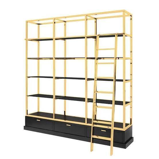 Compagnie Bibliothèque Gold Black Etagere - Avant Garde Furniture - Designer Furniture Store & Luxury Home Decor
