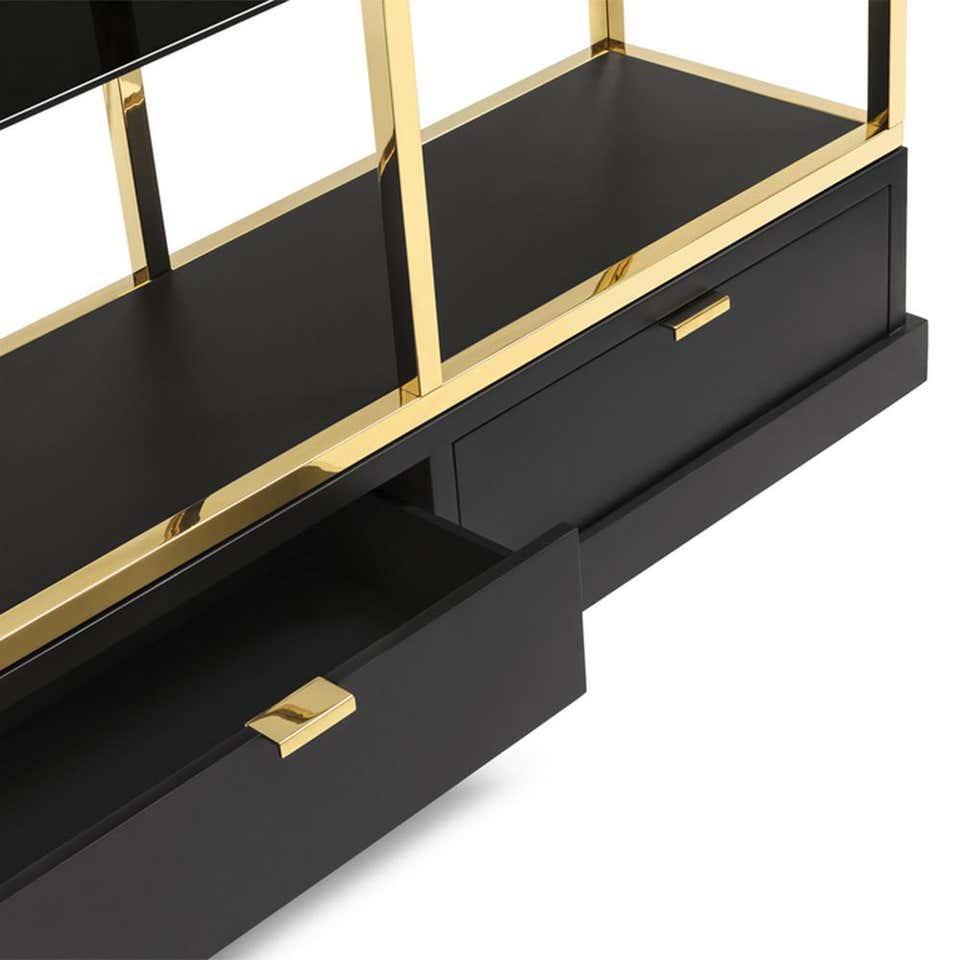 Compagnie Bibliothèque Gold Black Etagere - Avant Garde Furniture - Designer Furniture Store & Luxury Home Decor