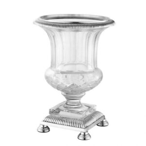 Padrino Cut Glass Nickel Urn - Avant Garde Furniture - Designer Furniture Store & Luxury Home Decor