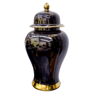 Pagoda Black and Gold Ceramic Temple Jar 53cm - Avant Garde Furniture - Designer Furniture Store & Luxury Home Decor