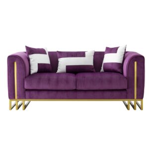 Palazzo Purple Velvet Gold Sofa 184cm - Avant Garde Furniture - Designer Furniture Store & Luxury Home Decor