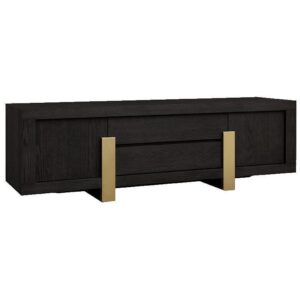 Palisade Black Oak and Brass Media Cabinet - Avant Garde Furniture - Designer Furniture Store & Luxury Home Decor