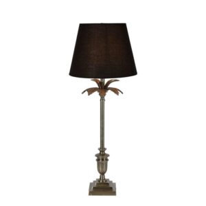 Palmas Antique Silver Table Lamp with Black Shade - Avant Garde Furniture - Designer Furniture Store & Luxury Home Decor