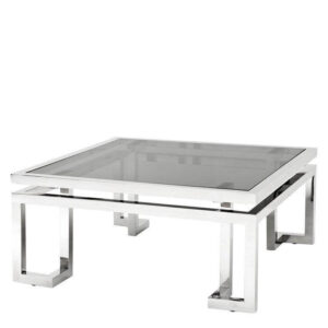 Palmer Chrome Smoked Glass Coffee Table - Avant Garde Furniture - Designer Furniture Store & Luxury Home Decor